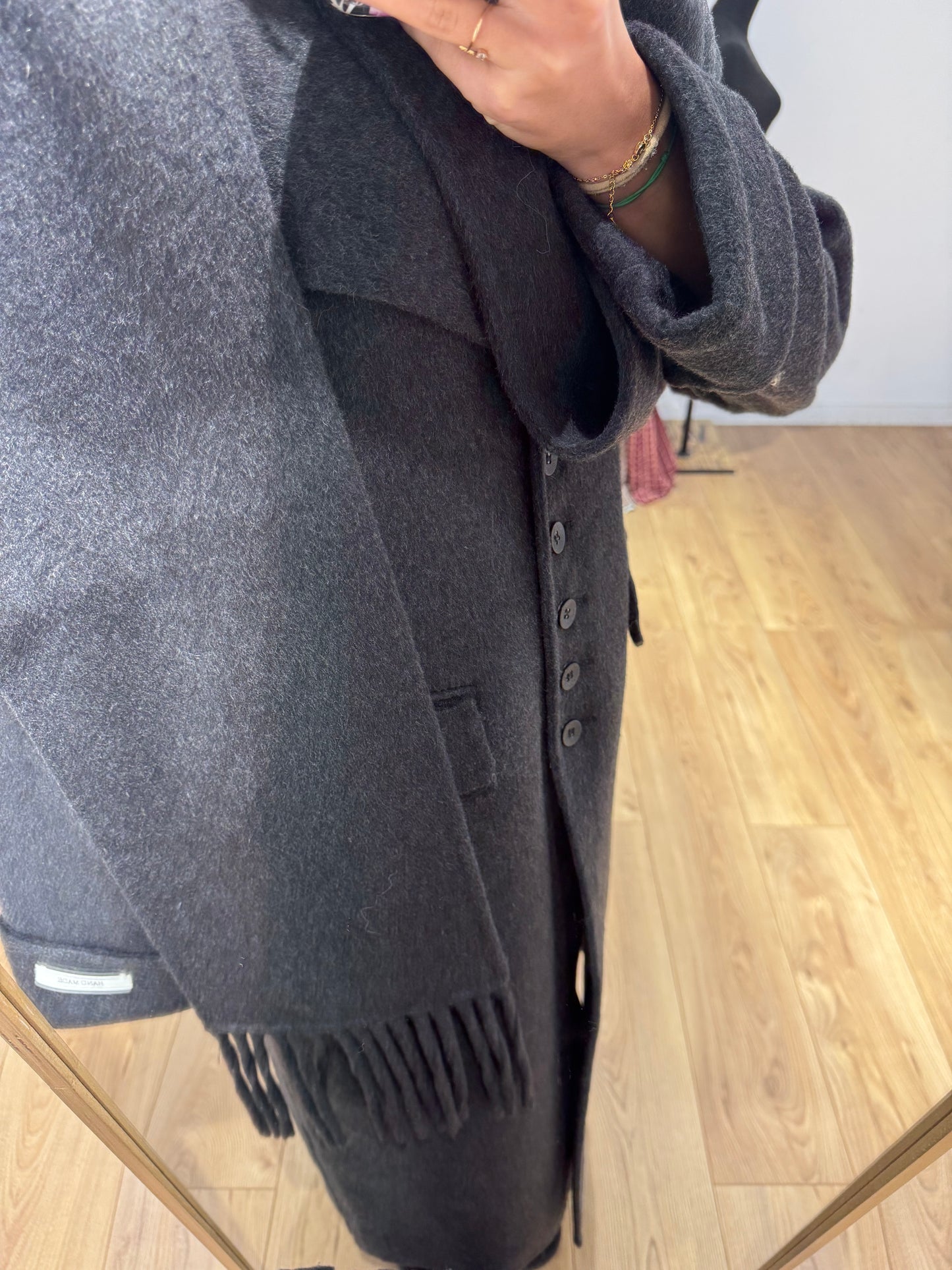 MANTEAU+ ÉCHARPE FAIT MAIN EN LAINE MÉLANGÉE 2- Coloris