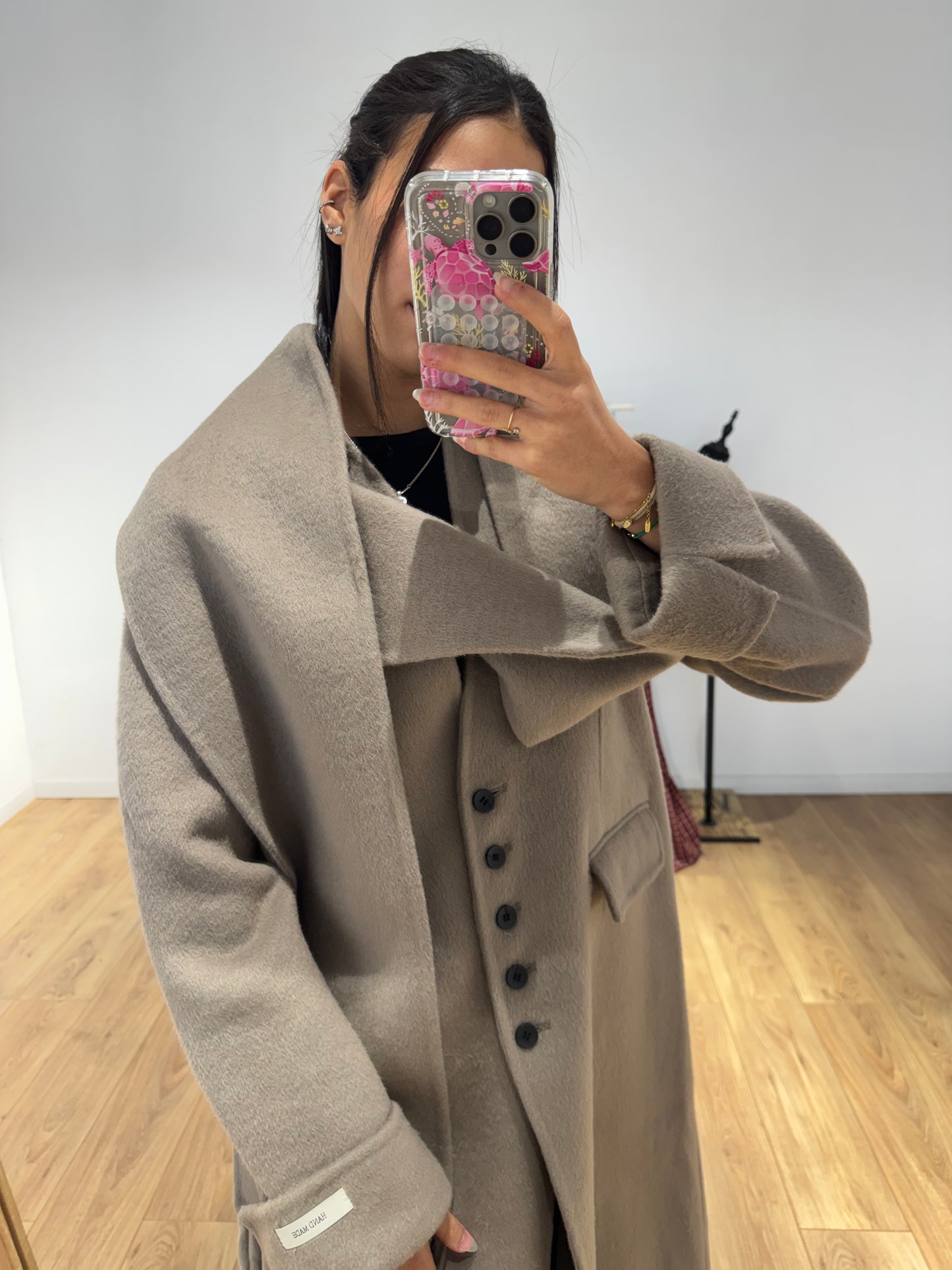 MANTEAU+ ÉCHARPE FAIT MAIN EN LAINE MÉLANGÉE 2- Coloris