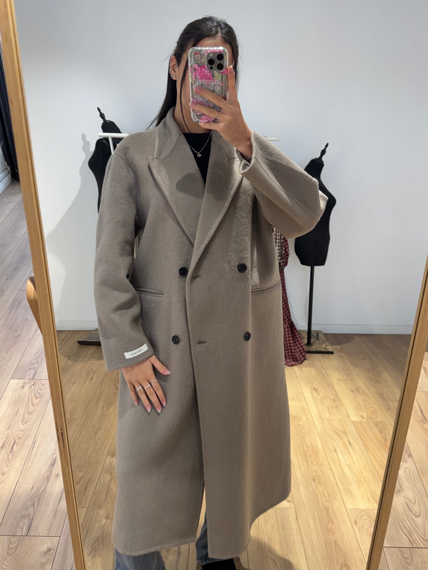 MANTEAU + CAPUCHE FAIT MAIN EN LAINE MÉLANGÉE 2- Coloris