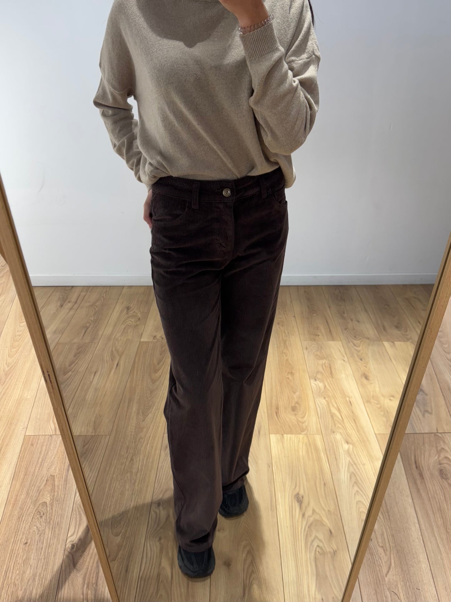 Pantalon Velour Côtelé Droit - 4 Coloris