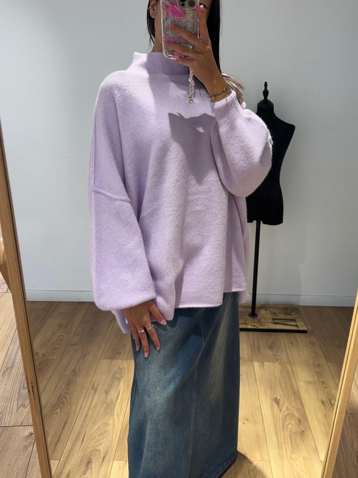 Jupe évasé en jean délavé