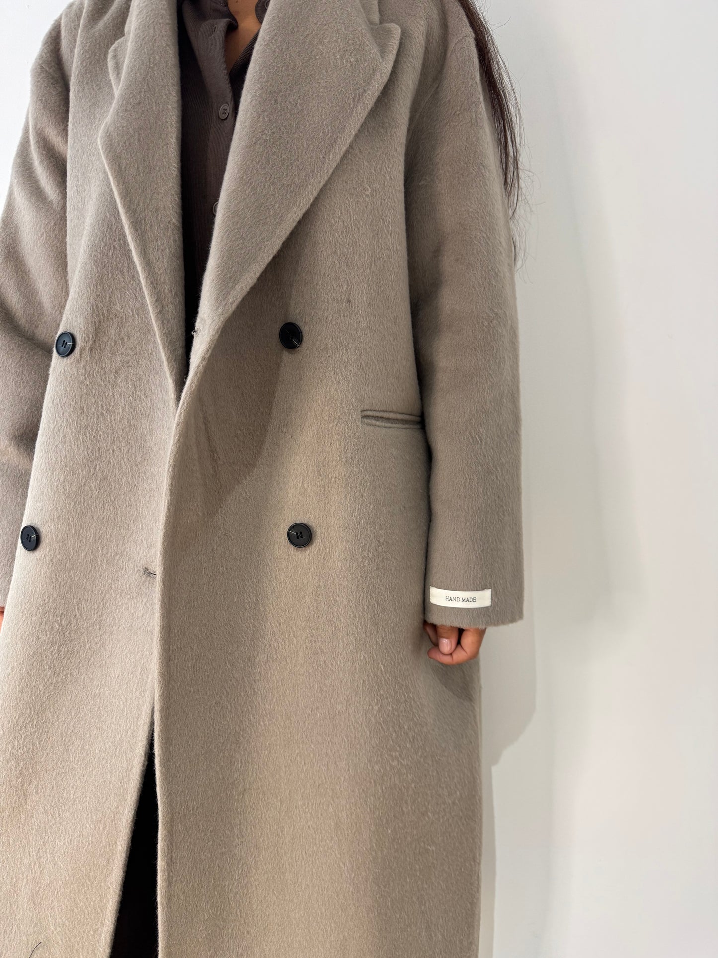 MANTEAU + CAPUCHE FAIT MAIN EN LAINE MÉLANGÉE 2- Coloris