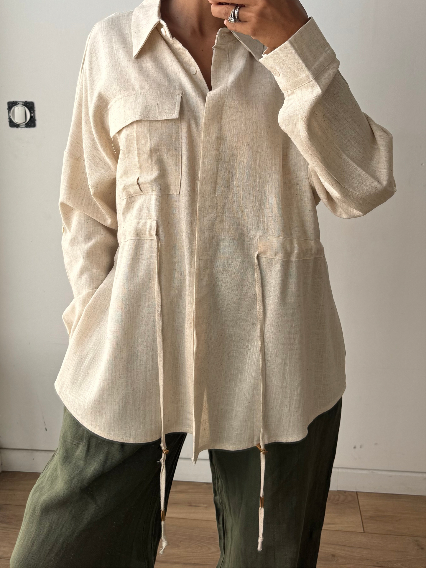Chemise saharienne fluide en 100% lin – 4 Coloris