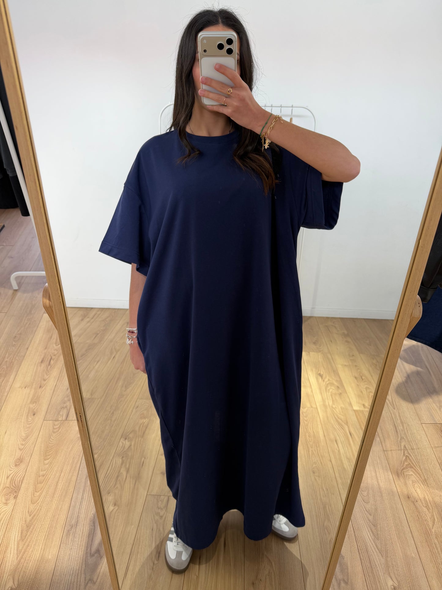 Robe T-shirt Longue 100% Coton – Coupe Droite & Col Rond