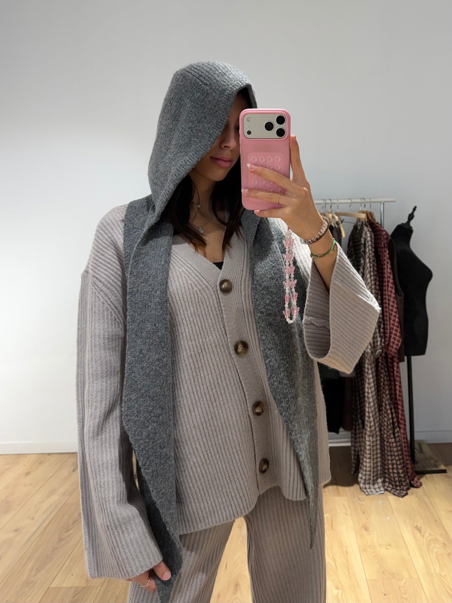 Écharpe capuche laine femme 2 en 1 protection hiver Kata Paris