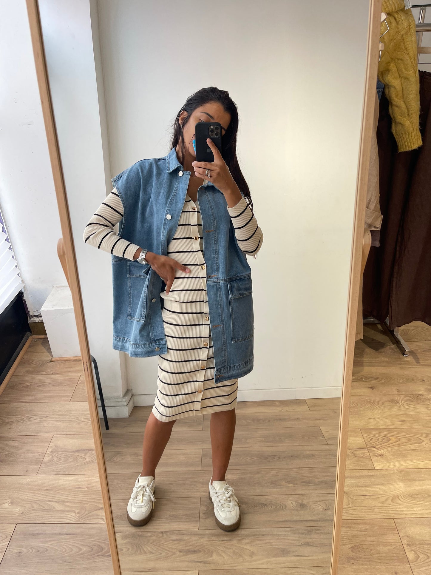 Robe marinière en maille côtelée – 2 coloris