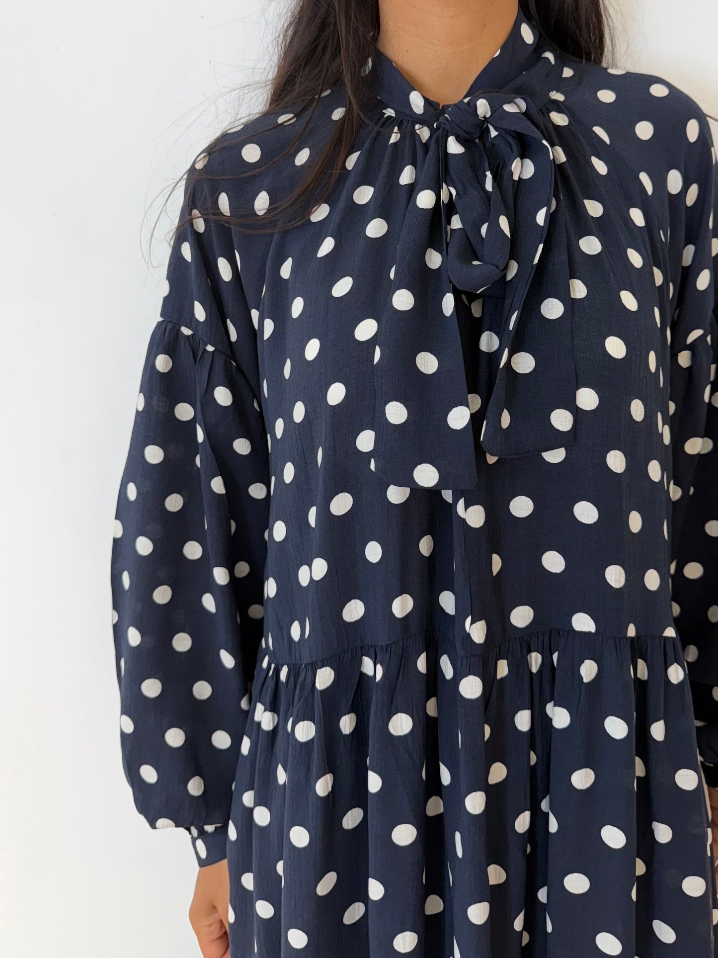 Robe Longue à Pois Fluide