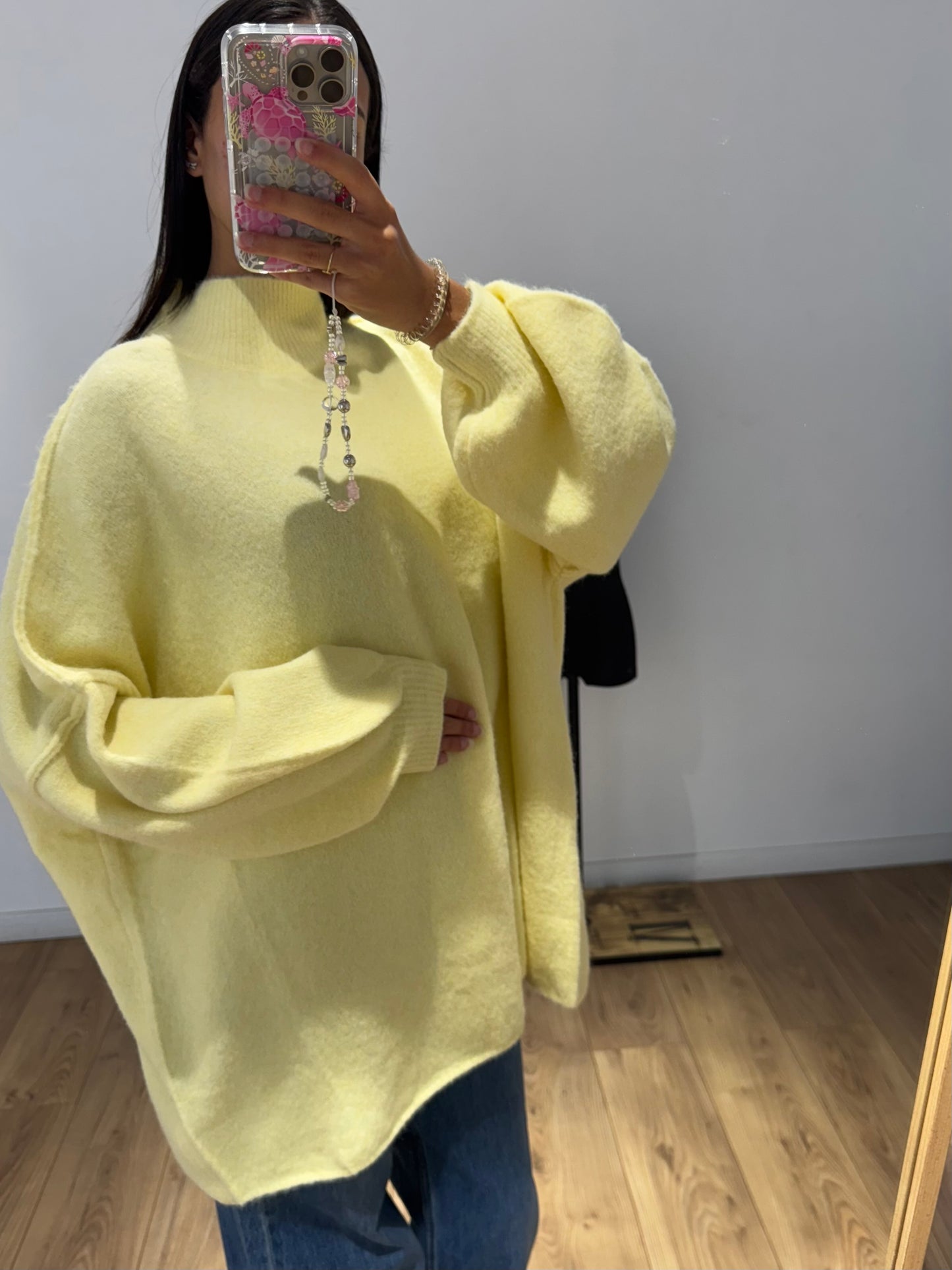 Pull col montant surpiqué en Laine