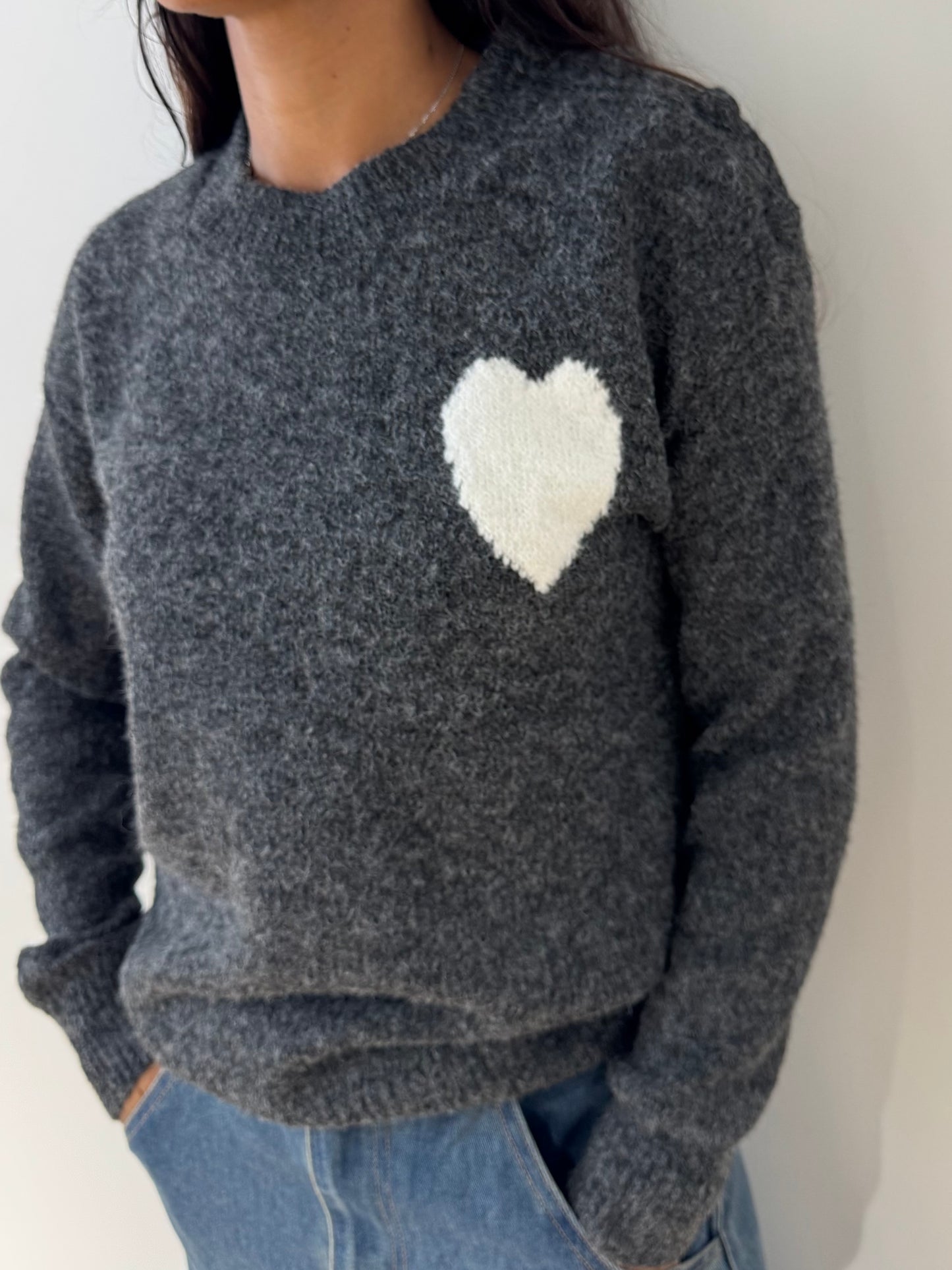 Pull cœur en Laine mélangé