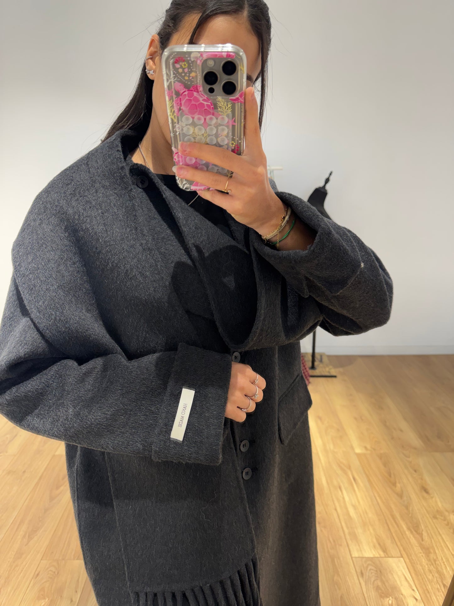 MANTEAU+ ÉCHARPE FAIT MAIN EN LAINE MÉLANGÉE 2- Coloris