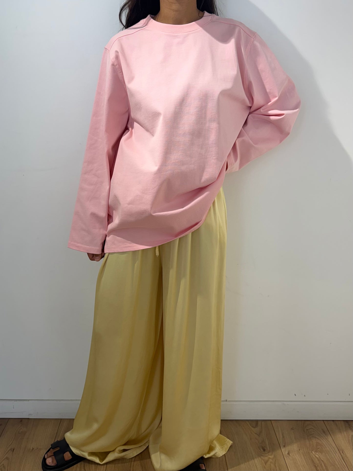 Haut Manche Longue Oversize 100% Coton Premium - Col rond - 5 Coloris