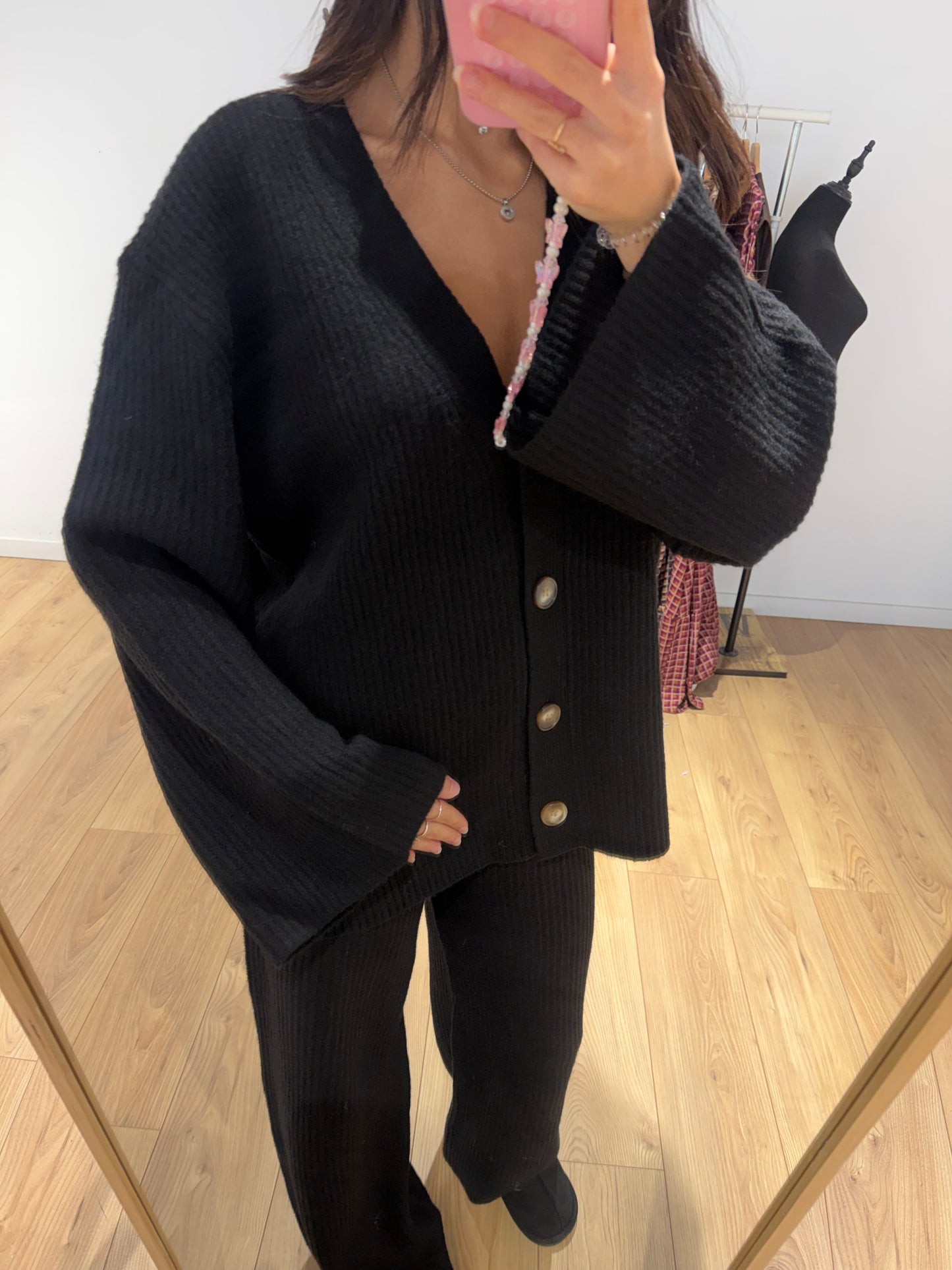 Ensemble Côtelé Laine Mélanger