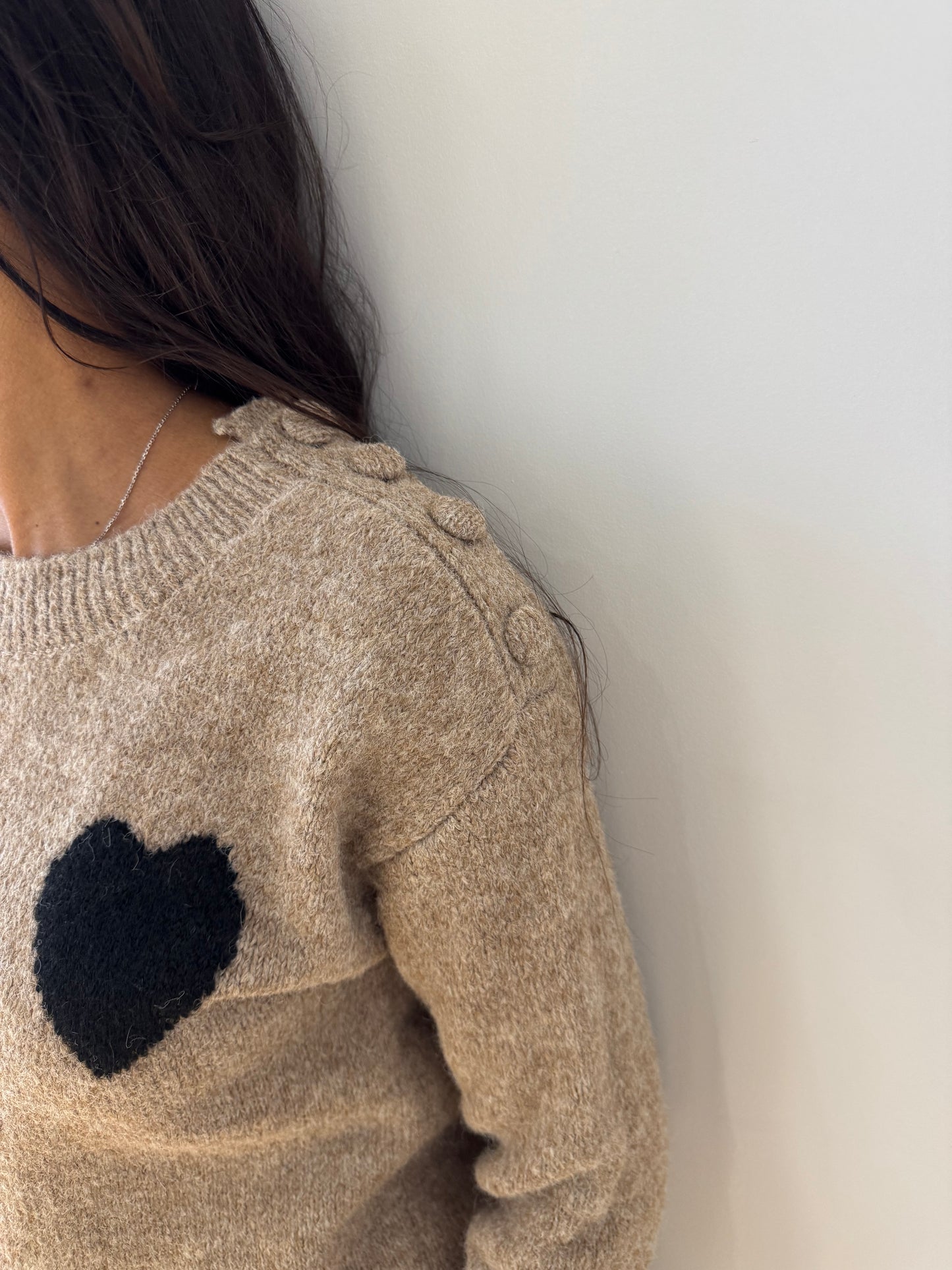 Pull cœur en Laine mélangé