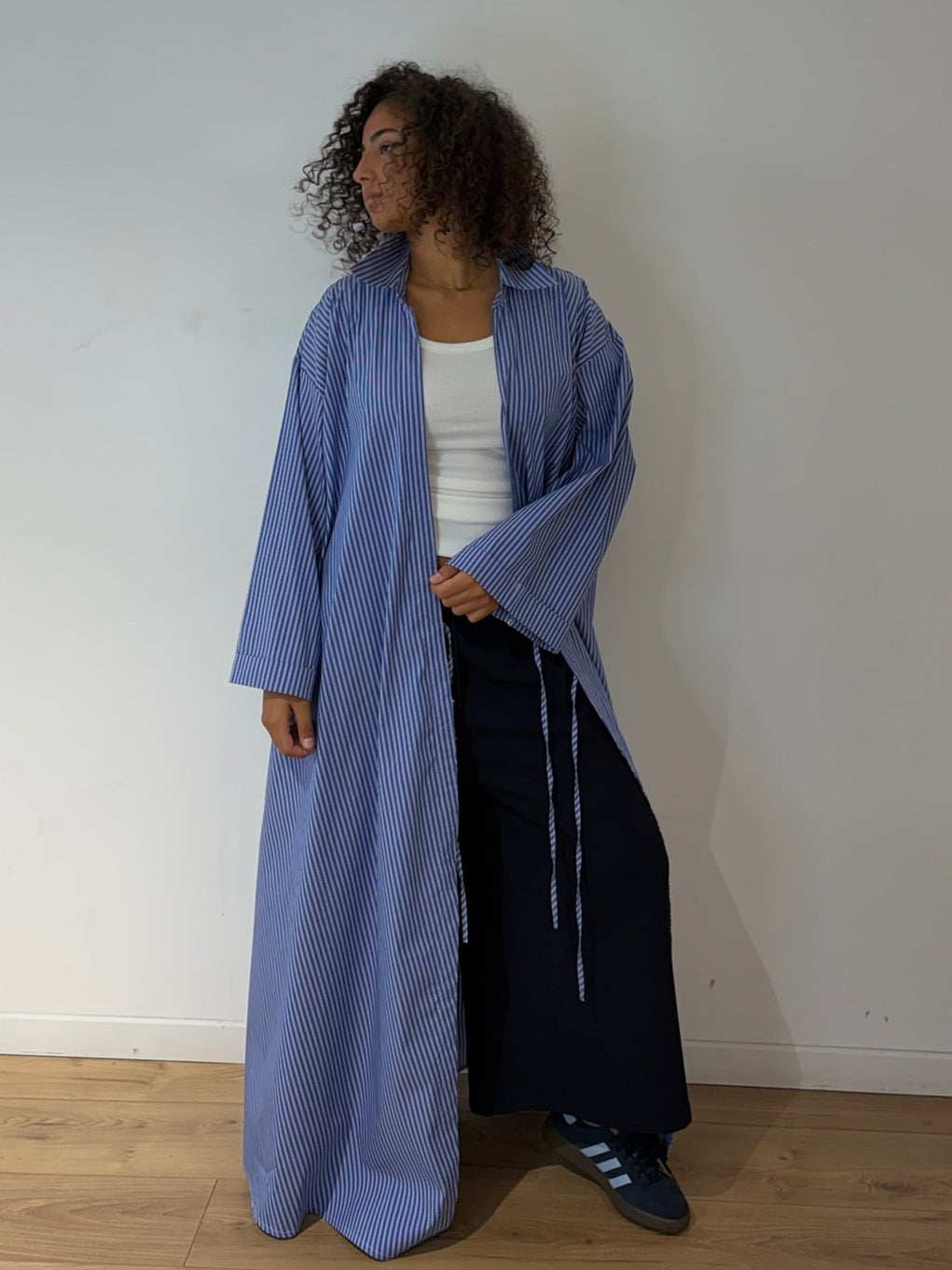 Longue Robe-Kimono Rayé