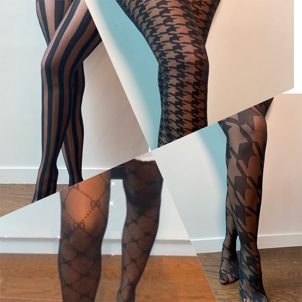 Collant noir transparent avec motifs Kata Paris – KATA PARIS