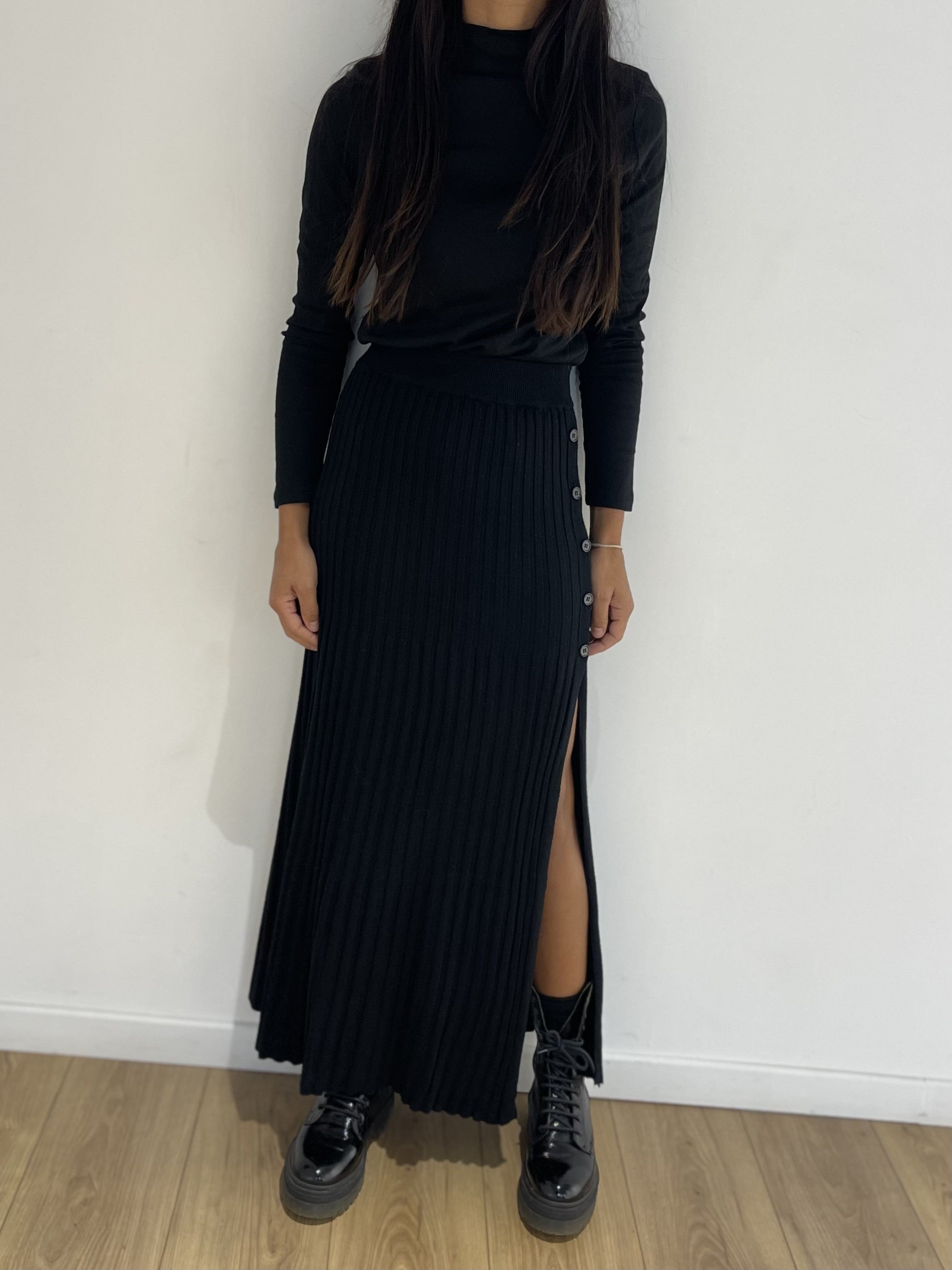 Jupe plissée à taille haute pour femme - Normal Black - Vintage Jupe plissée à taille haute pour femme - Normal Black - Vintage