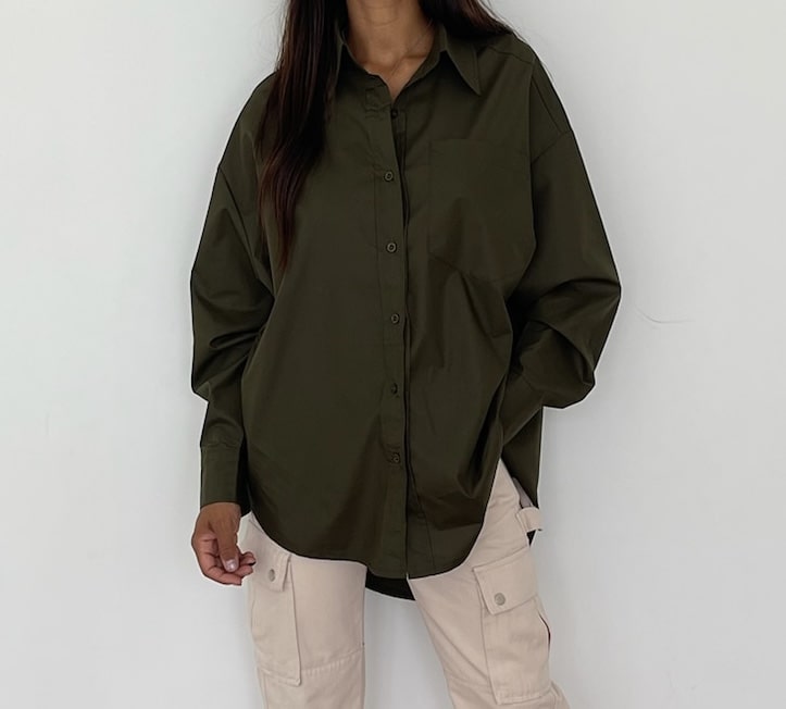 Chemise Basic kaki Mini Maxi décontractée