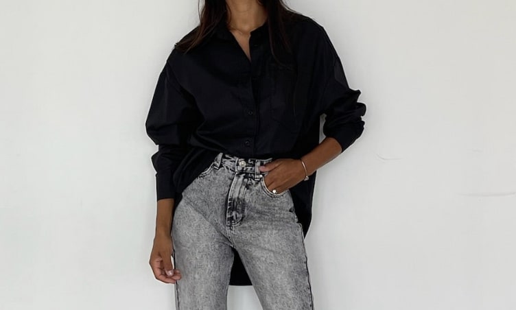 Chemise Basic noire Mini Maxi