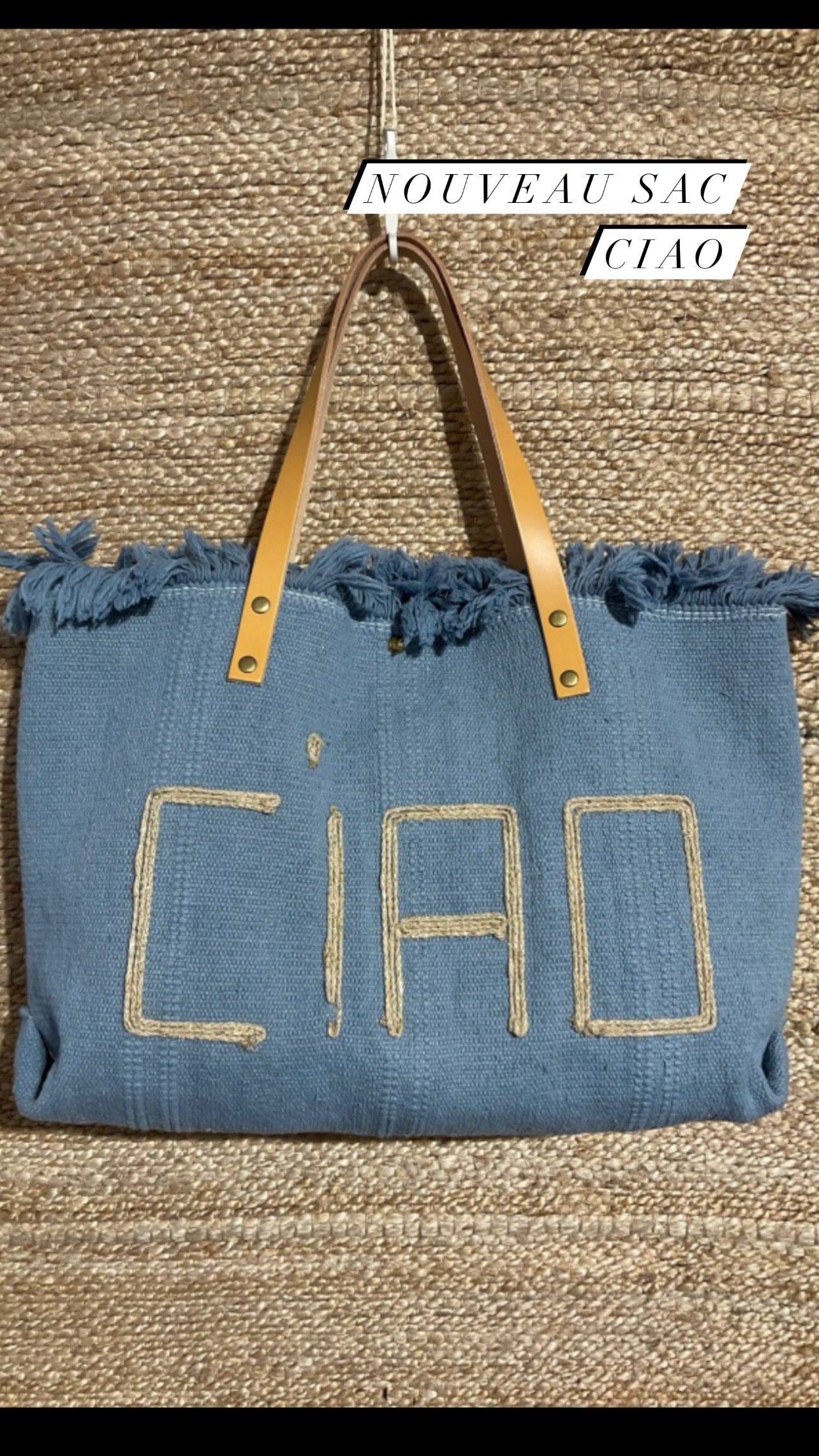 Sac cabas Ciao 100% coton et cuir) - 2 coloris-