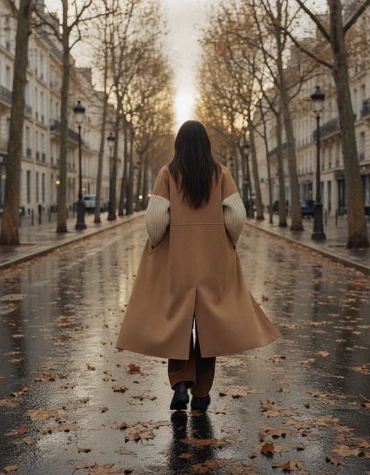 Tenue automne femme : robe, maille et manteau, le look d'automne Kata Paris