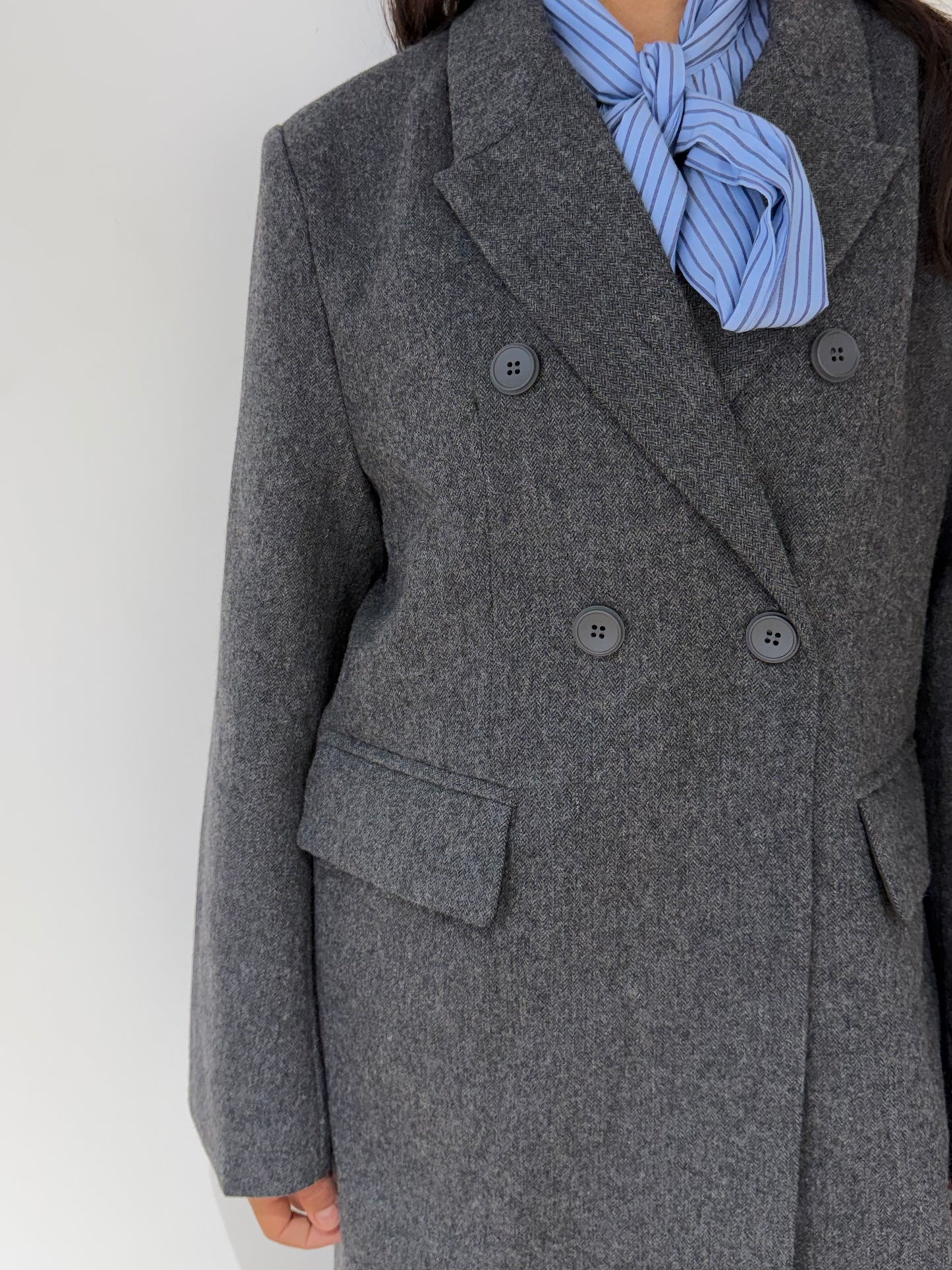 Manteau chiné en Laine