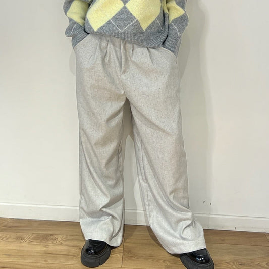 Pantalon à Pinces Taille Haute