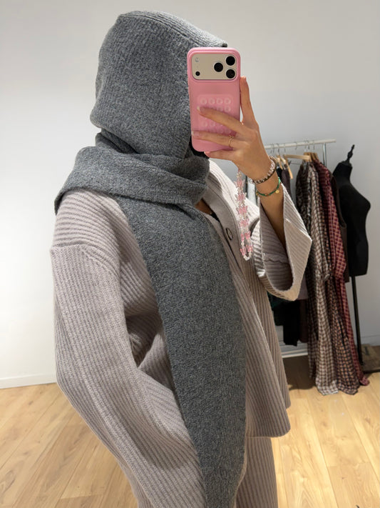 Écharpe capuche laine femme 2 en 1 protection hiver Kata Paris