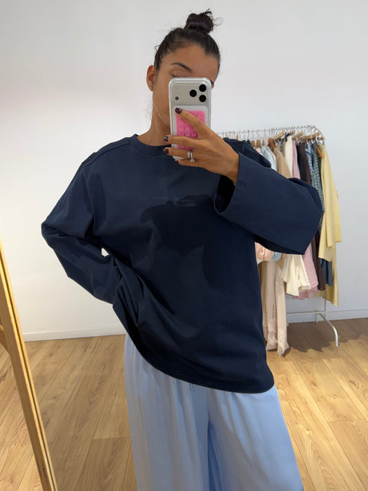 Haut Manche Longue Oversize 100% Coton Premium - Col rond - 5 Coloris