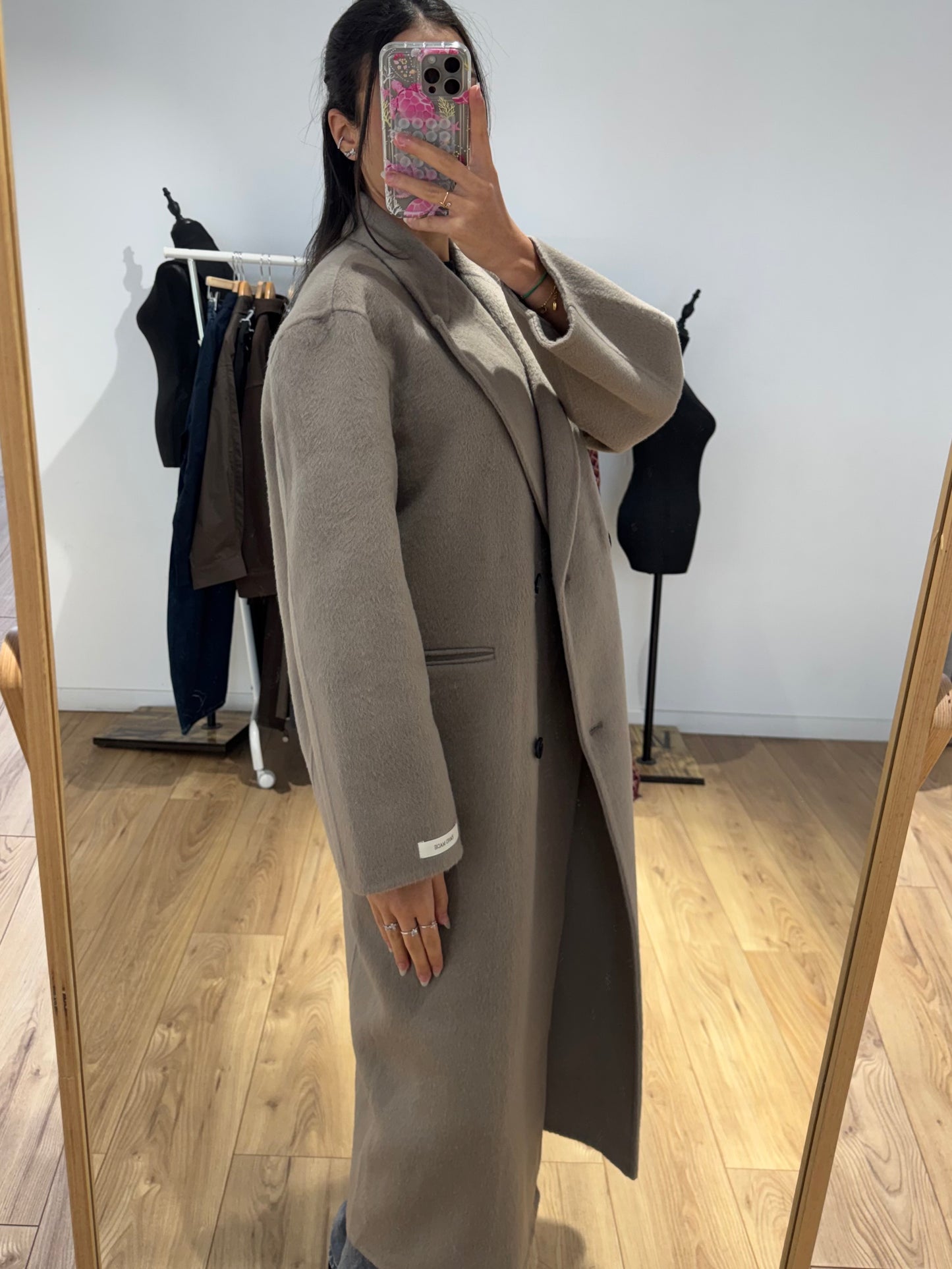 MANTEAU + CAPUCHE FAIT MAIN EN LAINE MÉLANGÉE 2- Coloris