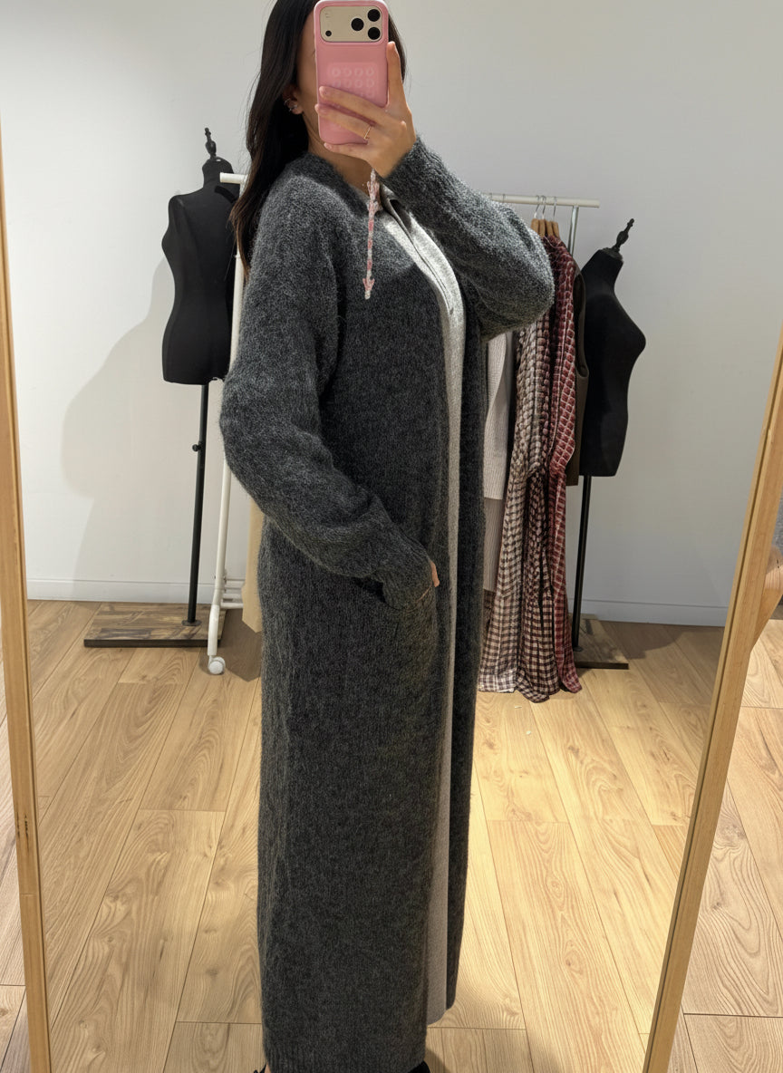 Long Gilet en Laine mélanger