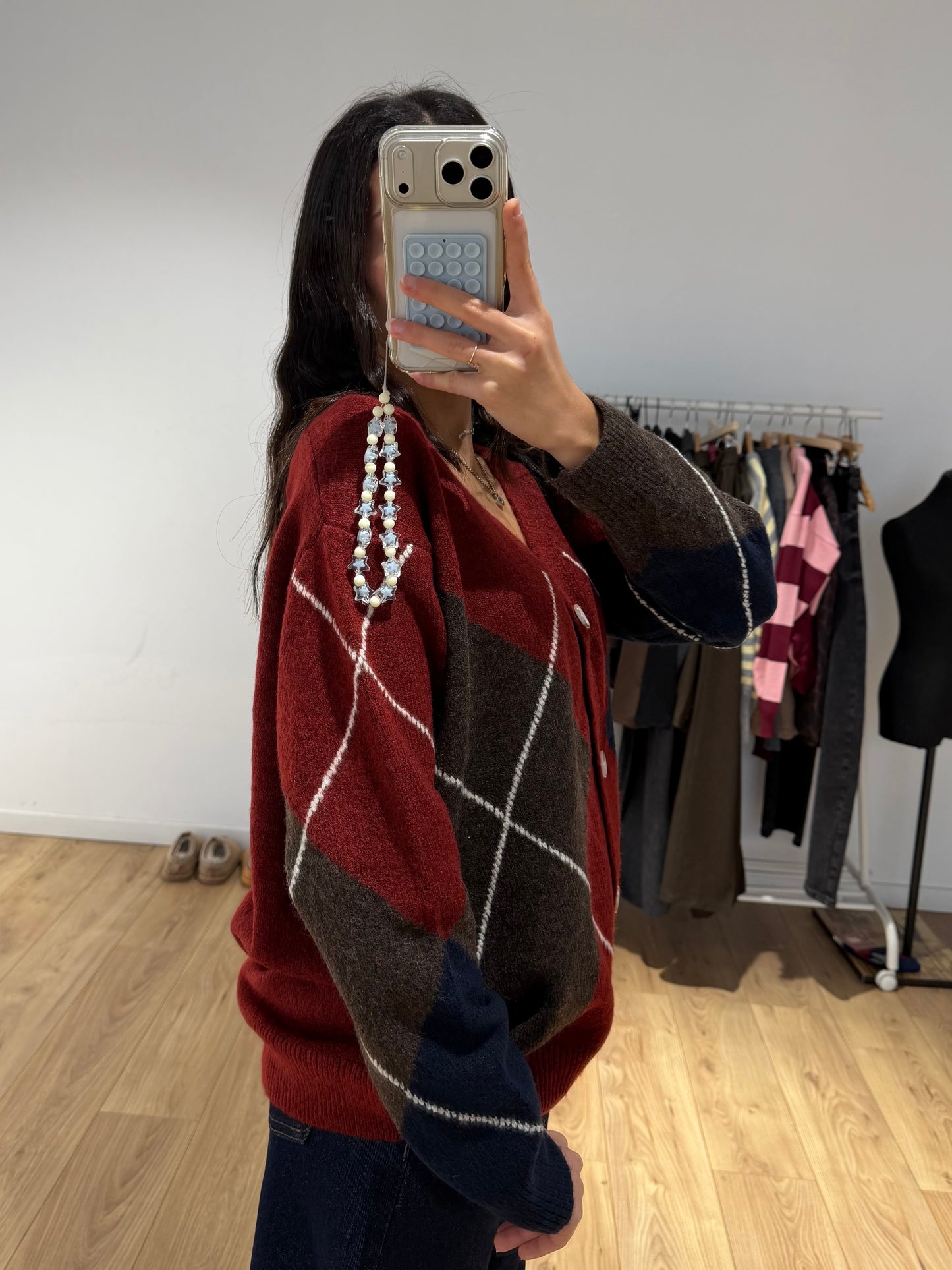 Cardigan à motif en Laine mélanger