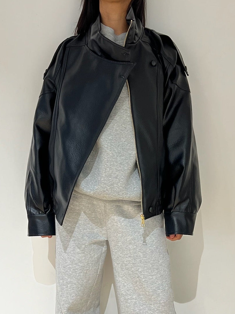 Veste effet cuir oversize femme look rock chic Zaza Kata Paris