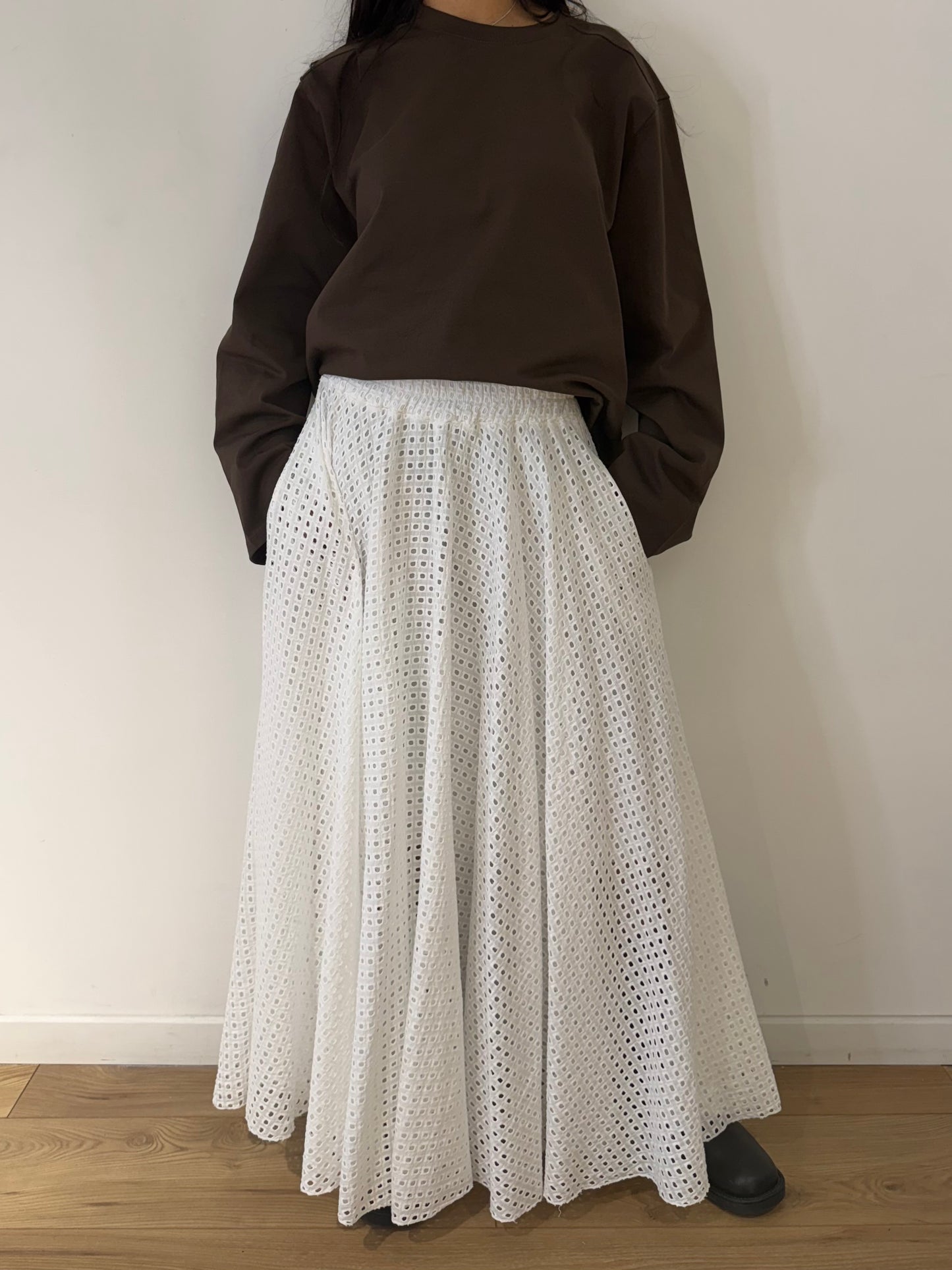 Jupe Longue Broderie Anglaise Coton – Coupe Fluide 100% Coton