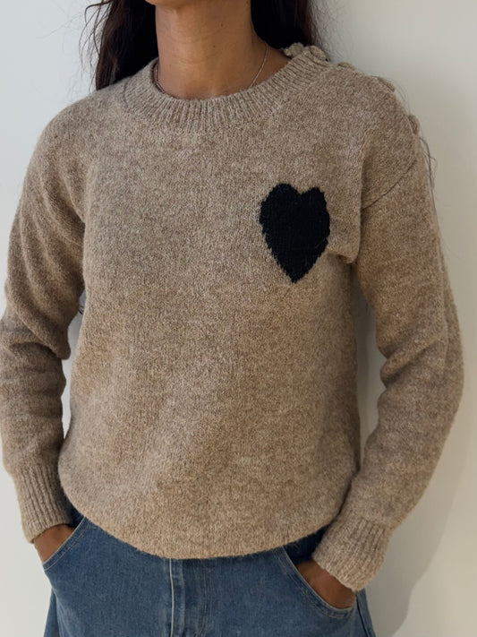Pull cœur en Laine mélangé