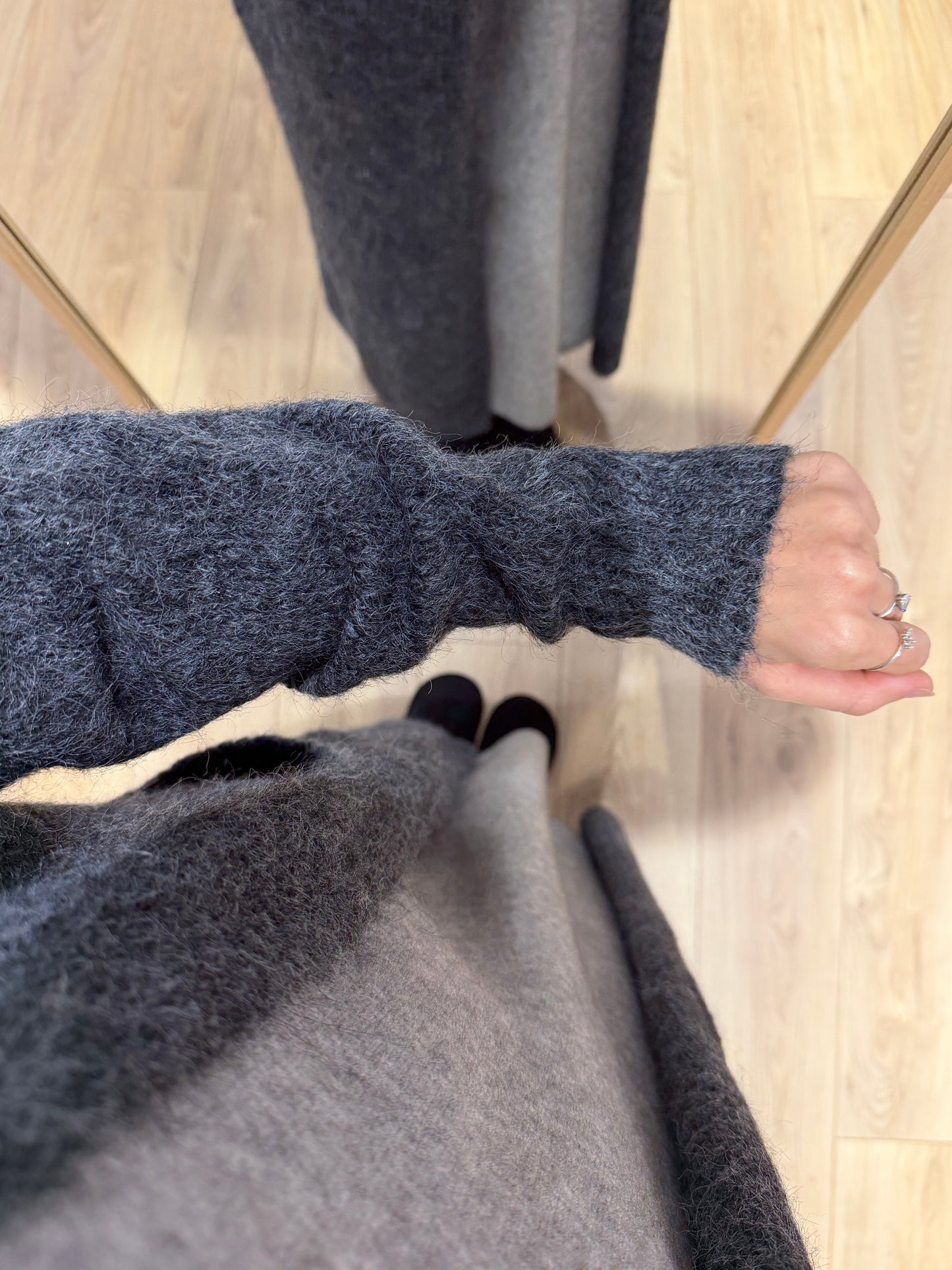 Long Gilet en Laine mélanger