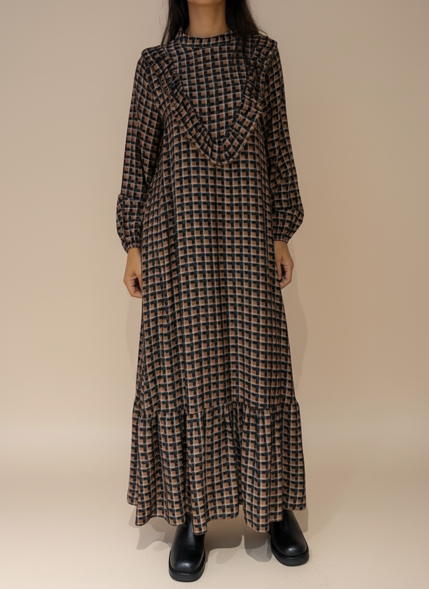 Robe Longue à carreaux octobre