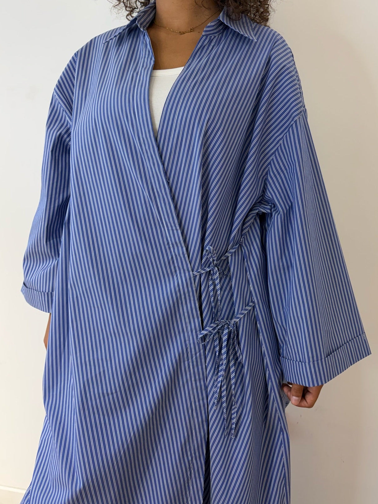 Longue Robe-Kimono Rayé