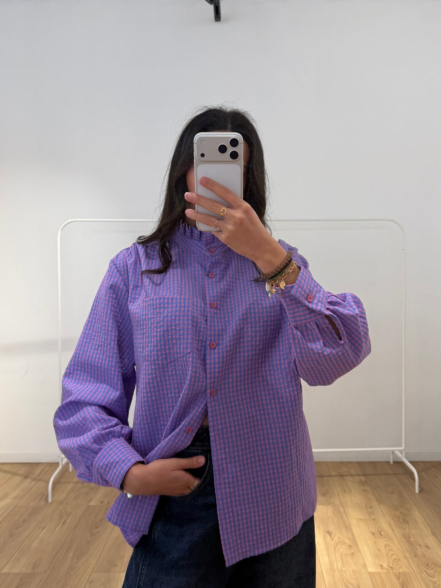 Chemise Vichy Col Volanté