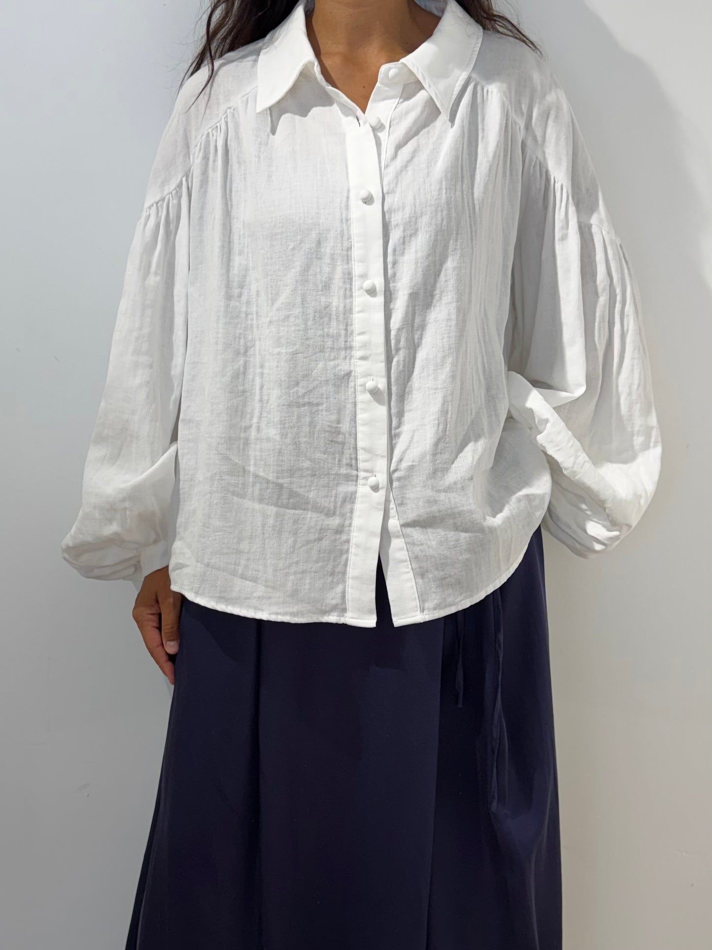 Chemise Manches bouffantes 100% Coton - 3 Coloris