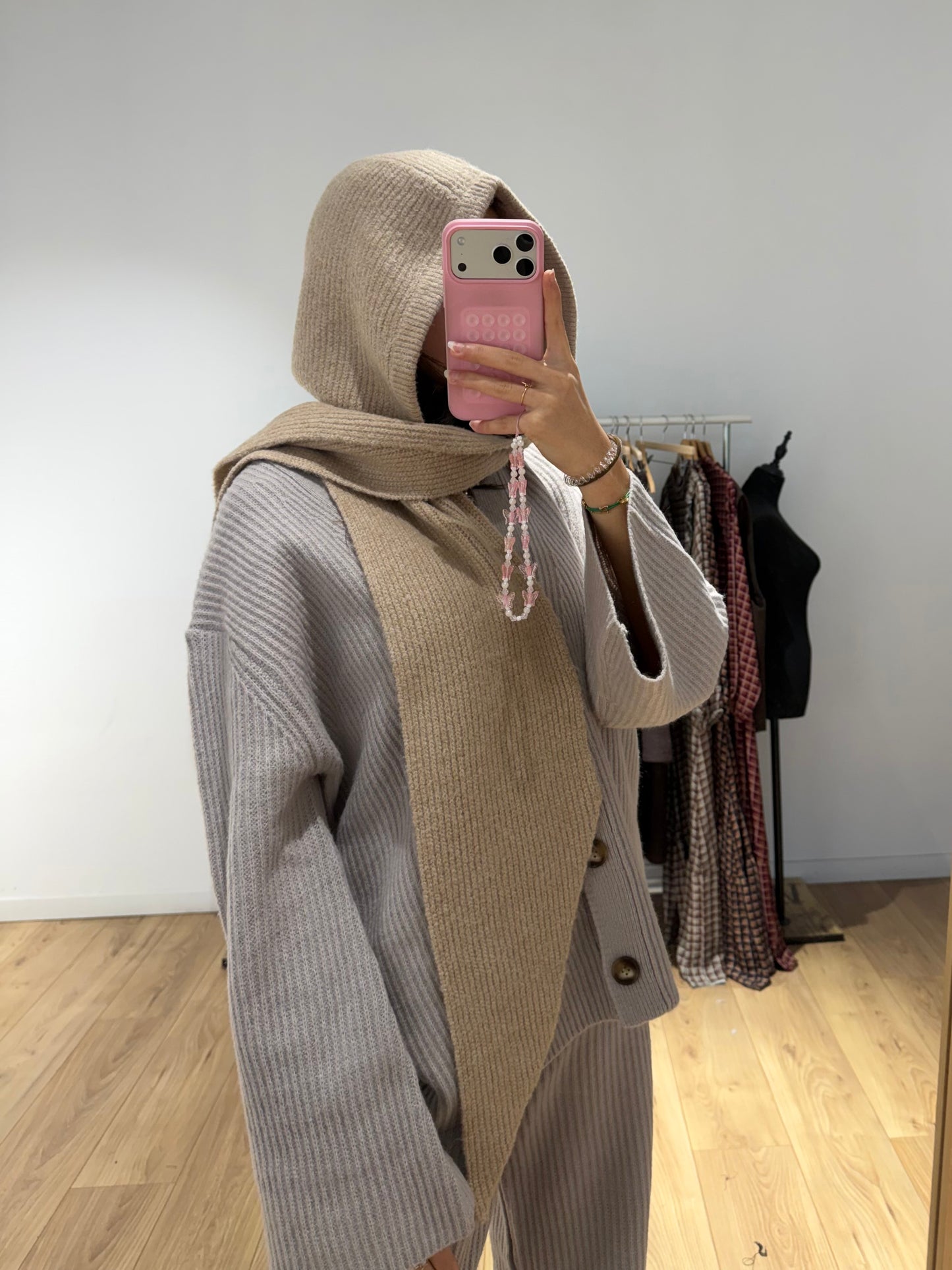 Écharpe avec capuche en Laine