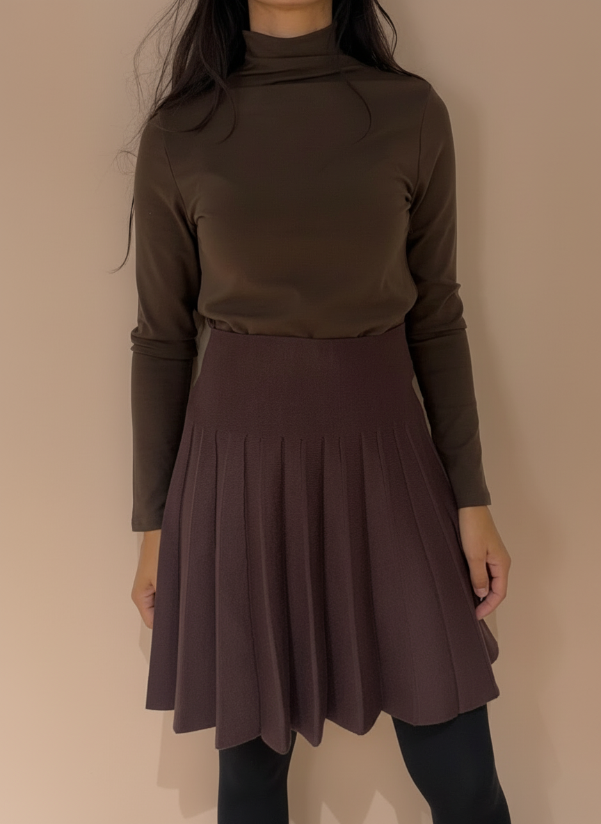 Haut fin col roulé femme noir gris marron basique e-girl hiver Kata Paris