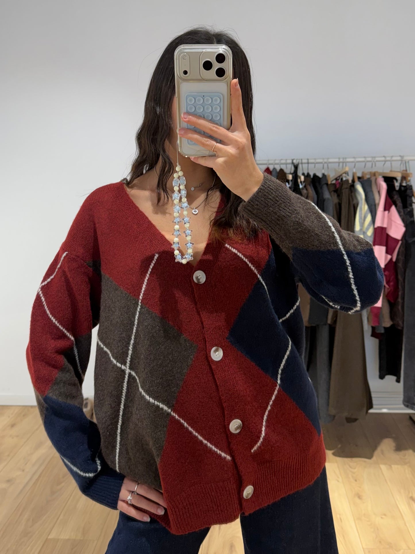Cardigan à motif en Laine mélanger