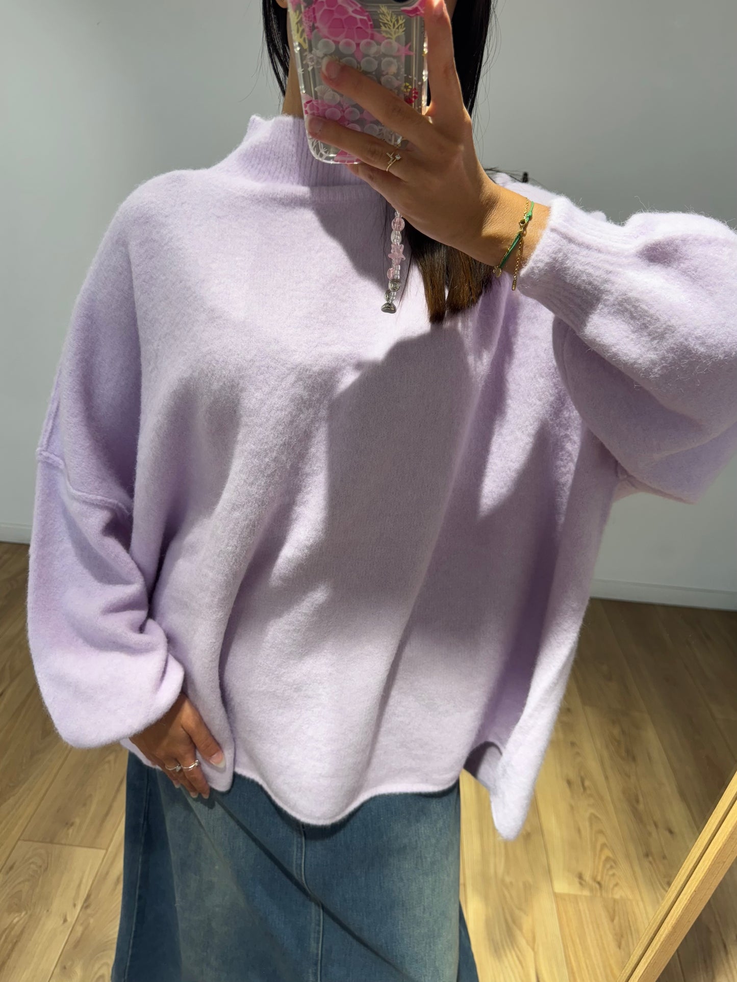 Pull col montant surpiqué en Laine