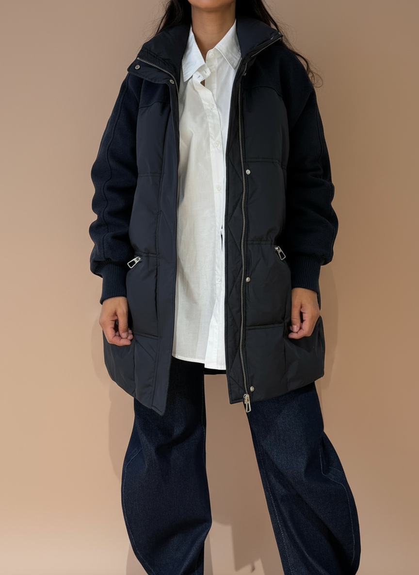 Doudoune bi matière