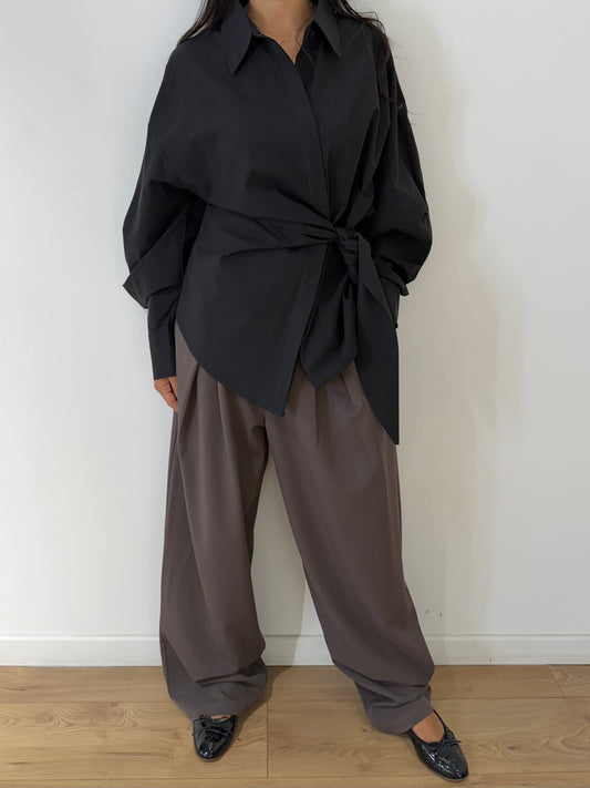 Chemise longue asymétrique Nouée - 2 Coloris