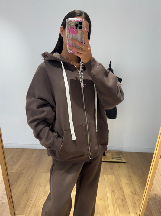 Sweat à zip gros cordon