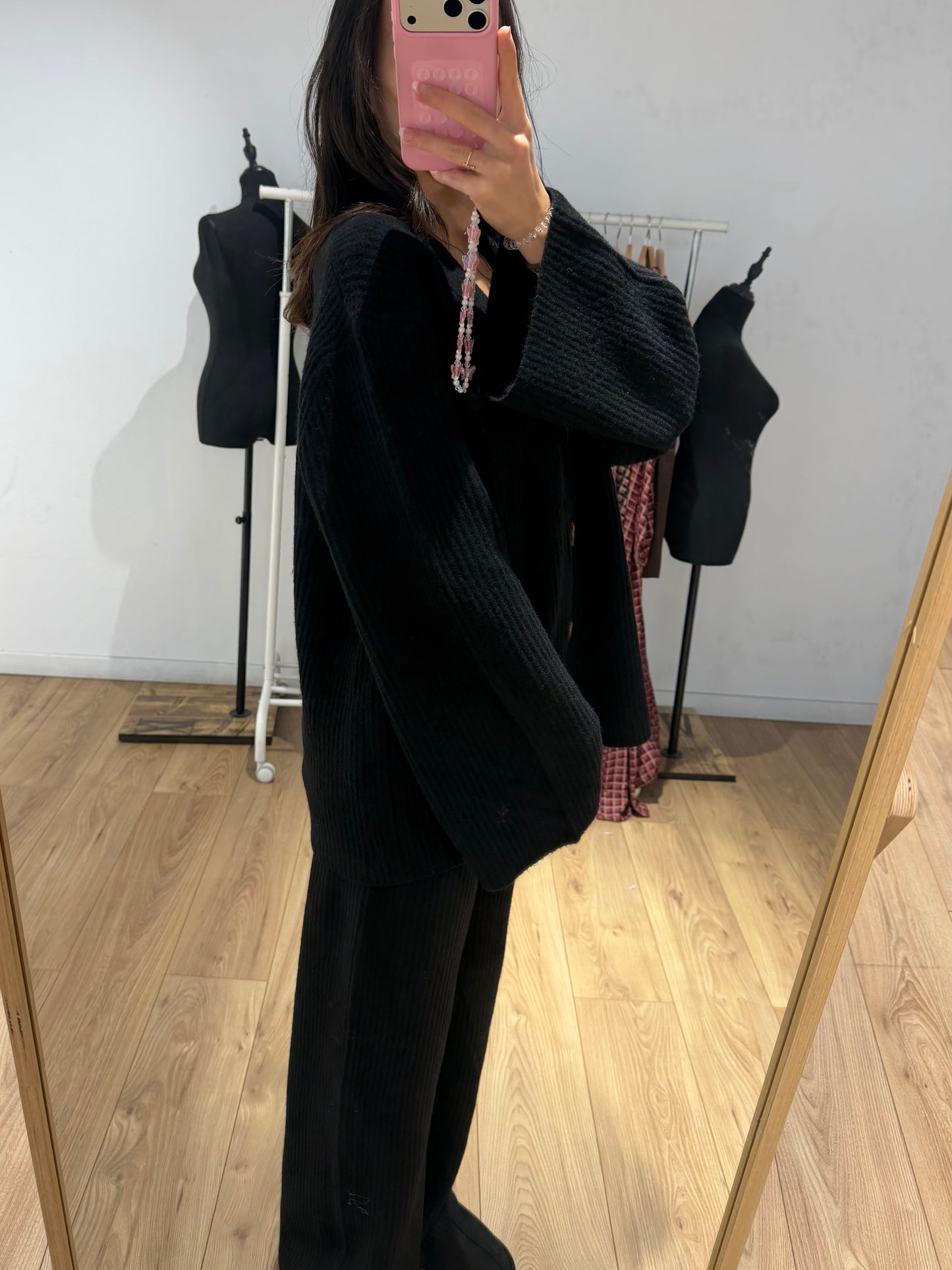 Ensemble Côtelé Laine Mélanger