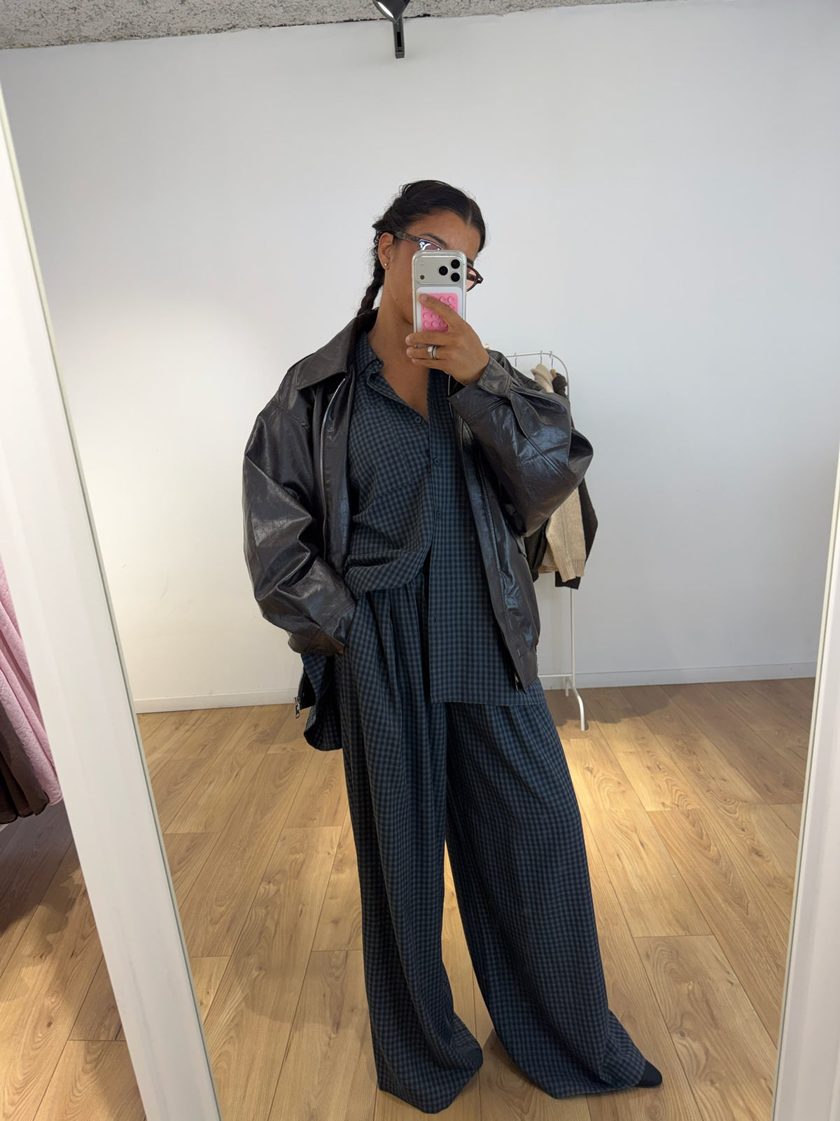 Veste Bonheur Oversized Noir & Marron | Kata Paris