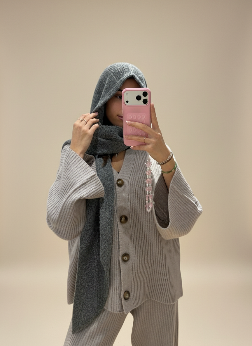 Écharpe avec capuche en Laine