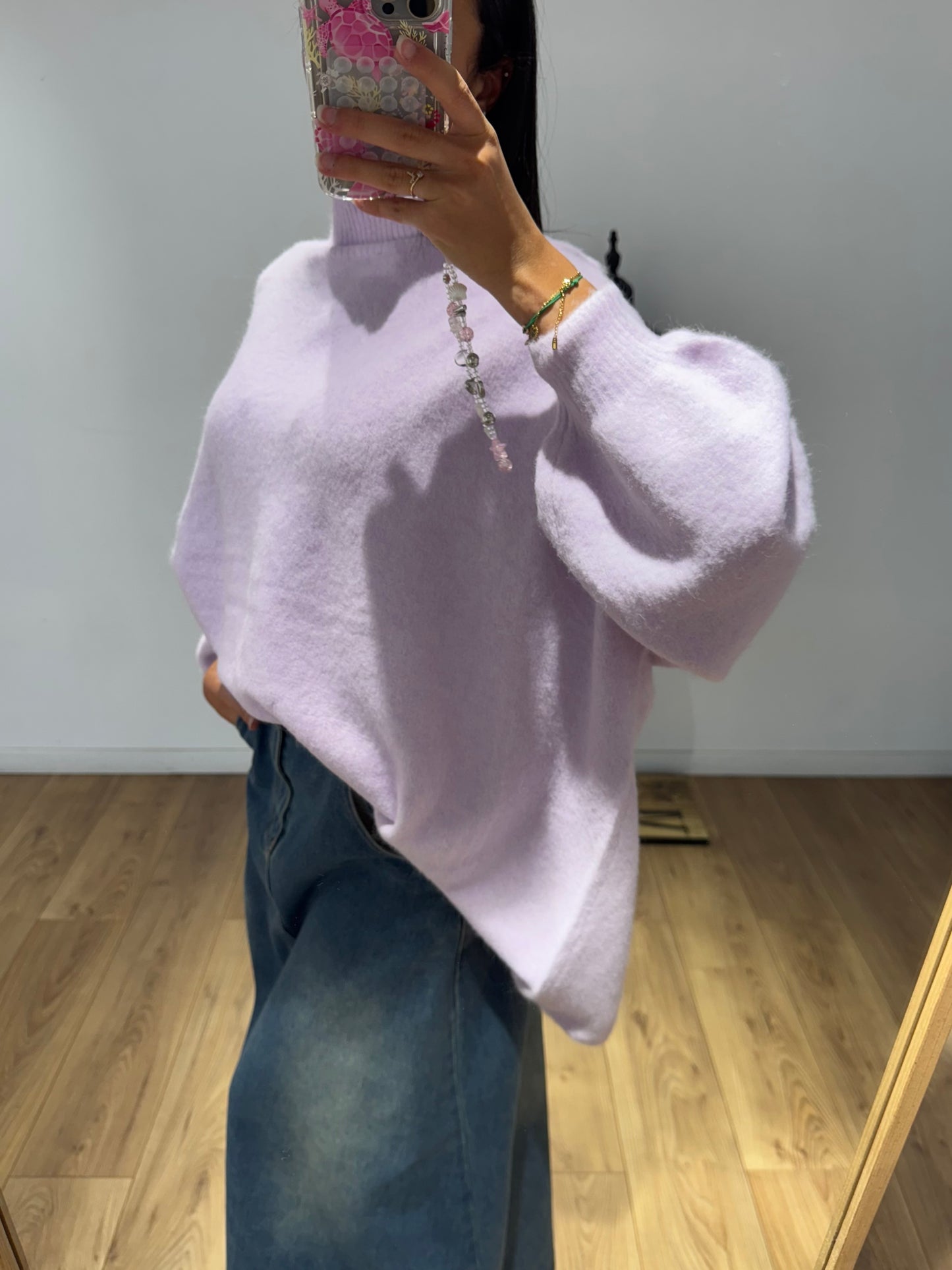 Pull col montant surpiqué en Laine